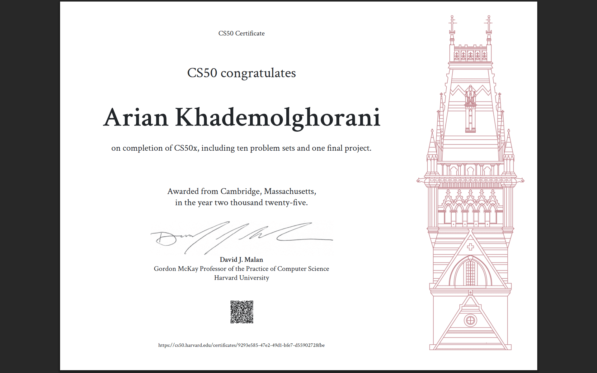 CS50 Certificate
