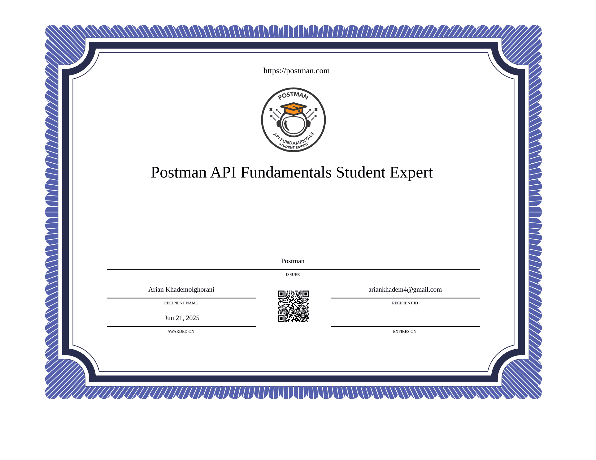Postman Certificate