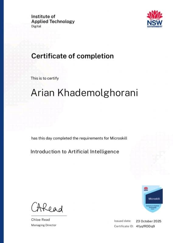 TAFE AI Certificate