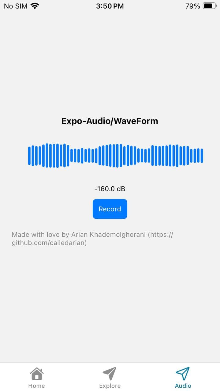 Expo Audio Waveform visualization